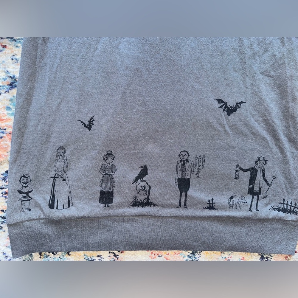 Disney Parks Haunted Mansion Long Sleeve Shirt 👻 | Unisex | Gray | Size M - Picture 10 of 12
